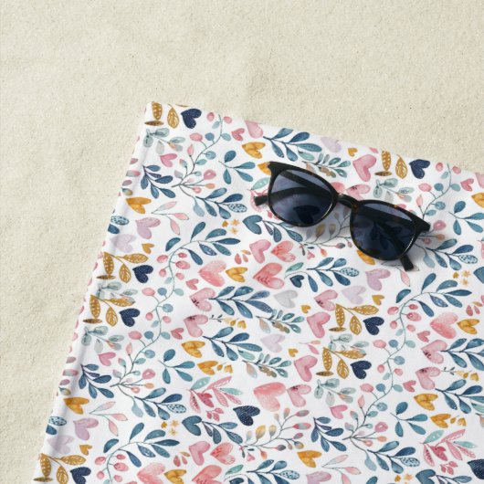 Corações em aquarela strandlaken (In situ)