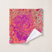 Corail Abstrait rétro et spirale de marbre pourpre (Gant de toilette)