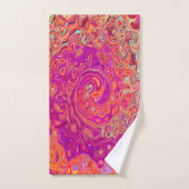 Corail Abstrait rétro et spirale de marbre pourpre (Serviette à main)