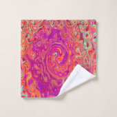 Corail Abstrait rétro et spirale de marbre pourpre (Gant de toilette)