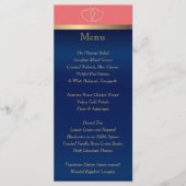 Corail and Navy Gold Hearts - Menu (Devant)