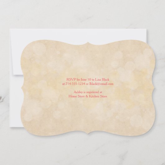 Corail Blanc Jaune Daisy Invitation de la nuptiale (Dos)