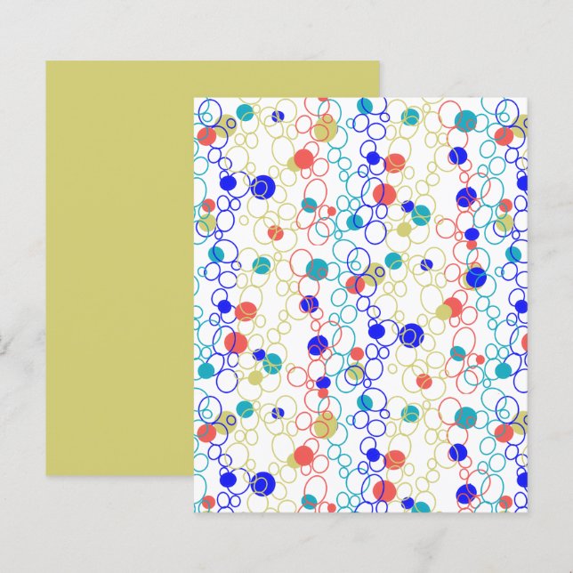 Corail bleu Aqua Circles Ovals Papier à grattoir (Devant / Derrière)