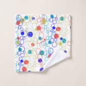 Corail bleu Aqua Lime Cercles verts Points (Gant de toilette)