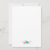 Corail bleu Baby shower Invitations neutre genre (Dos)