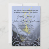 Corail Bleu Calla Lily Faire-part de mariage Flora (Devant)