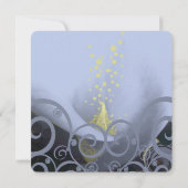 Corail Bleu Calla Lily Faire-part de mariage Flora (Dos)