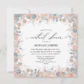 corail bleu côtier virtuel douche Invitation (Devant)