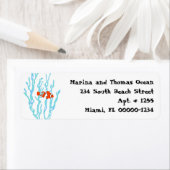 Corail bleu de mer Orange Clown Étiquettes de adre (En situation)