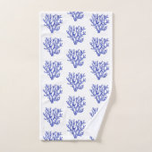 Corail bleu et blanc (Serviette à main)