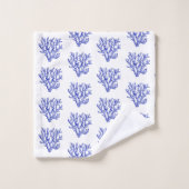 Corail bleu et blanc (Gant de toilette)