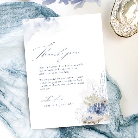 Corail bleu et coquillages plage Merci thématique