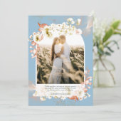 Corail bleu foncé moderne MERCI PHOTO Florale (Debout devant)