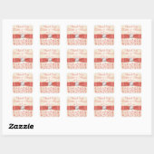 Corail, Champagne Floral Mariage Favoriser Sticker (Feuille)