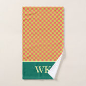Corail Chic et Damier de Citron Spa Monogramme (Serviette à main)