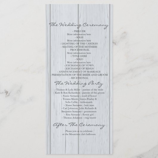 corail chic rustique et programmes de mariage turq (Dos)