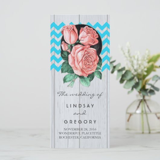 corail chic rustique et programmes de mariage turq (Debout devant)