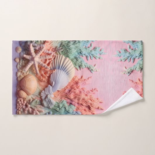 Corail, Coquillages, Plage, Océan (Serviette à main)