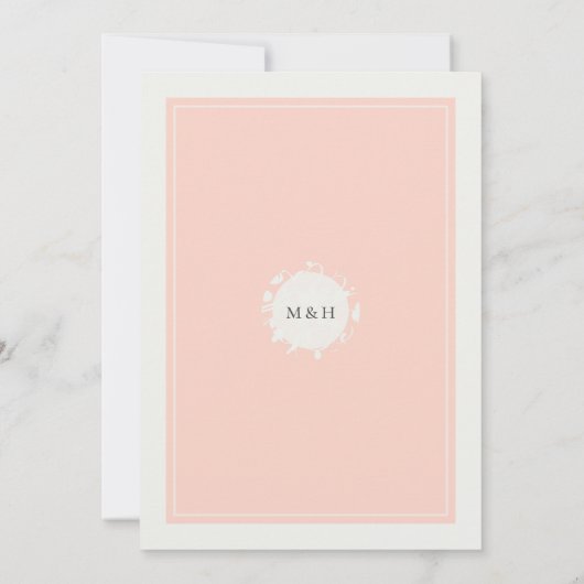 Corail & Crème Filigree Élégant mariage Invitation (Dos)