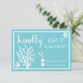 Corail de mer blanc côtier et bleu cyan RSVP (Debout devant)