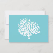 Corail de mer blanc côtier et bleu cyan RSVP (Dos)