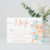 Corail de plage turquoise floral aquarelle rsvp ma (Debout devant)