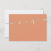 Corail de plage turquoise floral aquarelle rsvp ma (Dos)