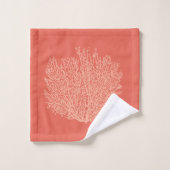 Corail de ventilateur imprimé, nuances de corail o (Gant de toilette)