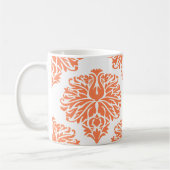 Corail Elegant Damask Café Mug (Gauche)