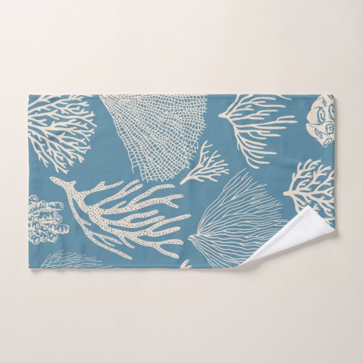 Corail en bleu (Serviette à main)