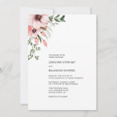 Corail et aquarelle verte Faire-part de mariage fl (Devant)