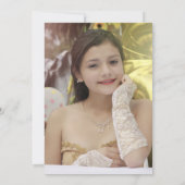 Corail et argent Quinceanera Photo Invitation (Dos)