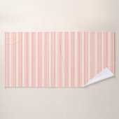 Corail et beige cinq rayures motif (Serviette de bain)