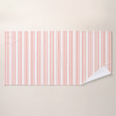 Corail et blanc cinq bandes motif (Serviette de bain)