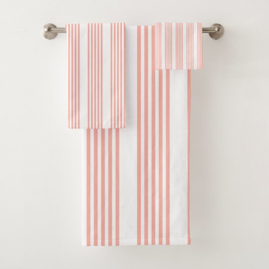 Corail et blanc cinq bandes motif (En situation)