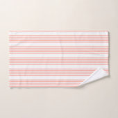 Corail et blanc cinq bandes motif (Serviette à main)