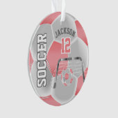 Corail et Blanc Personnaliser le ballon de footbal (devant)