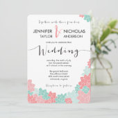 Corail et Faire-part de mariage à la menthe (Debout devant)