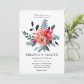 Corail et Faire-part de mariage floral de la marin (Debout devant)