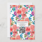 Corail et Fandango Floral Mariage Photo Invitation (Dos)