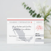 Corail et Gris Carte d'embarquement POUR LE MEXIQU (Debout devant)