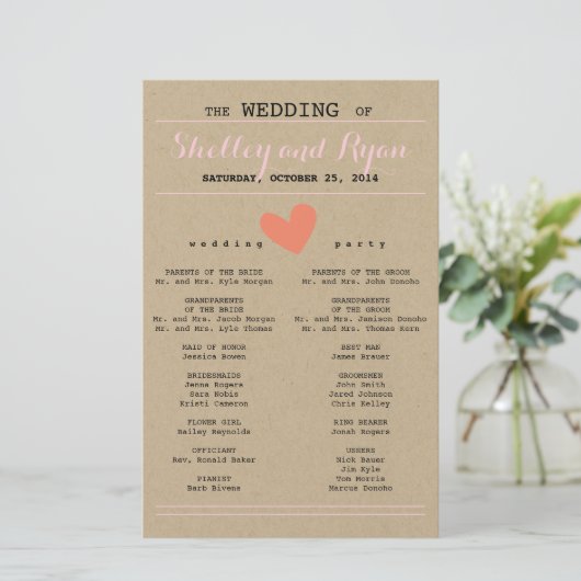 Corail et Kraft Programme de mariage cardiaque sim (Debout devant)