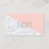 Corail et marbre Moderne Carte de visite professio (Devant)