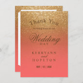 Corail et Or Pailleté - Merci (Devant / Derrière)