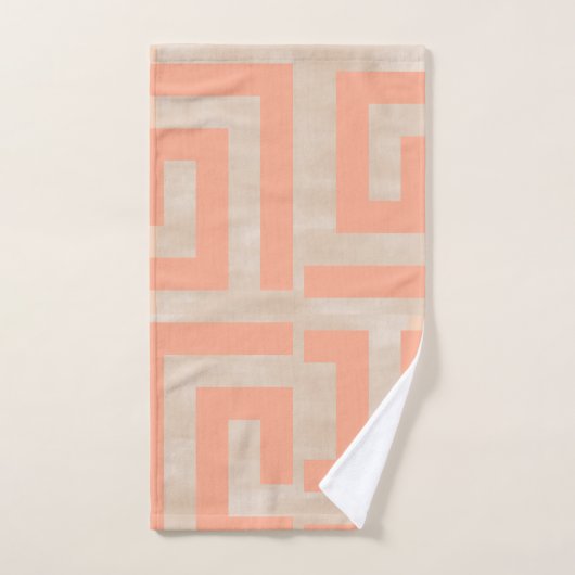 Corail et sable géométriques (Serviette à main)