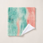 Corail et turquoise (Gant de toilette)