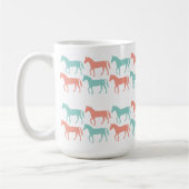 Corail et Turquoise Cheval Motif Mug (Gauche)