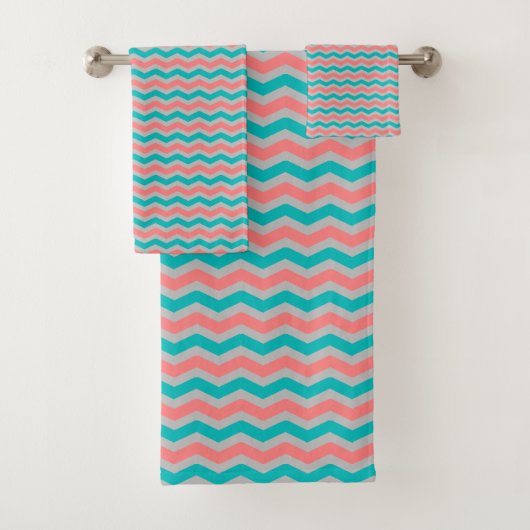 Corail et Turquoise Chevron (En situation)