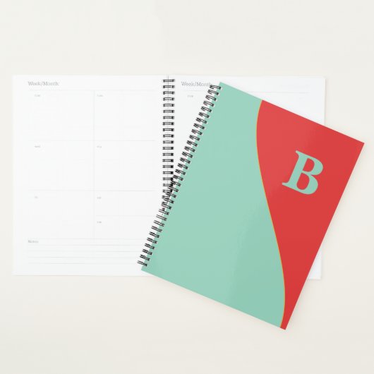 Corail et Turquoise du Sud-Ouest avec Monogramme (Devant avec enveloppe)