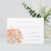 Corail Feuilles AQUA Tree Faire-part de mariage (Debout devant)